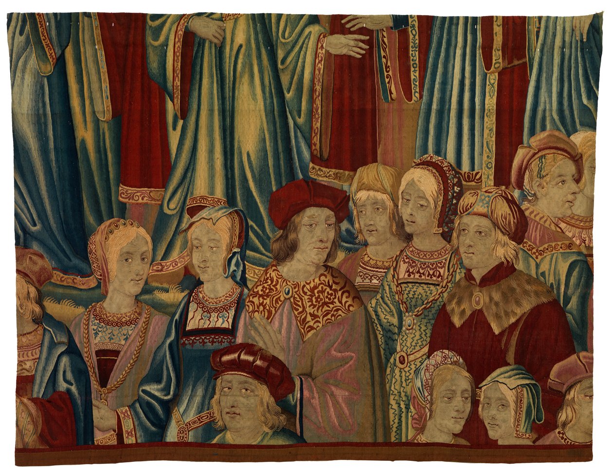 Fragment gobelinu, Comtiers, wykonany w Brukseli, Belgia, ok. 1520 r. (wełna i jedwab) autorstwa Belgian School