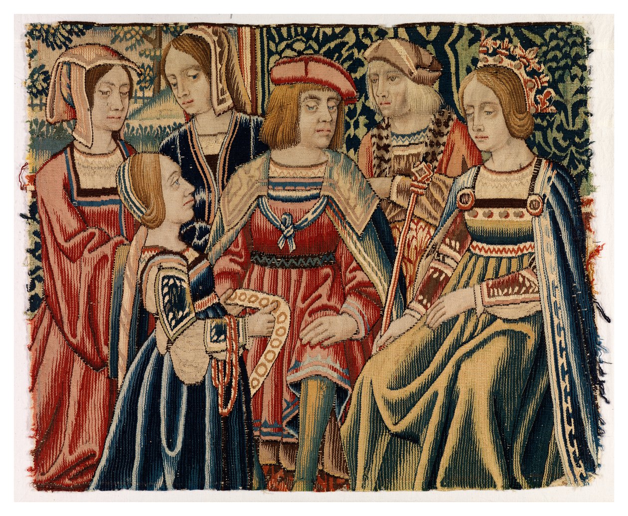 Fragment gobelinu przedstawiający Ślub Ludwika XII z Anną Bretońską, z Brukseli autorstwa Belgian School
