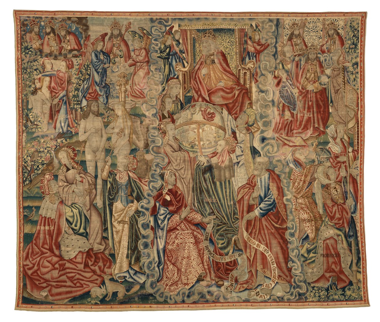 Gobelin, część gobelinu Credo przedstawiającego Stworzenie Świata, wykonany w Brukseli, Belgia, ok. 1500-10 (wełna) autorstwa Belgian School