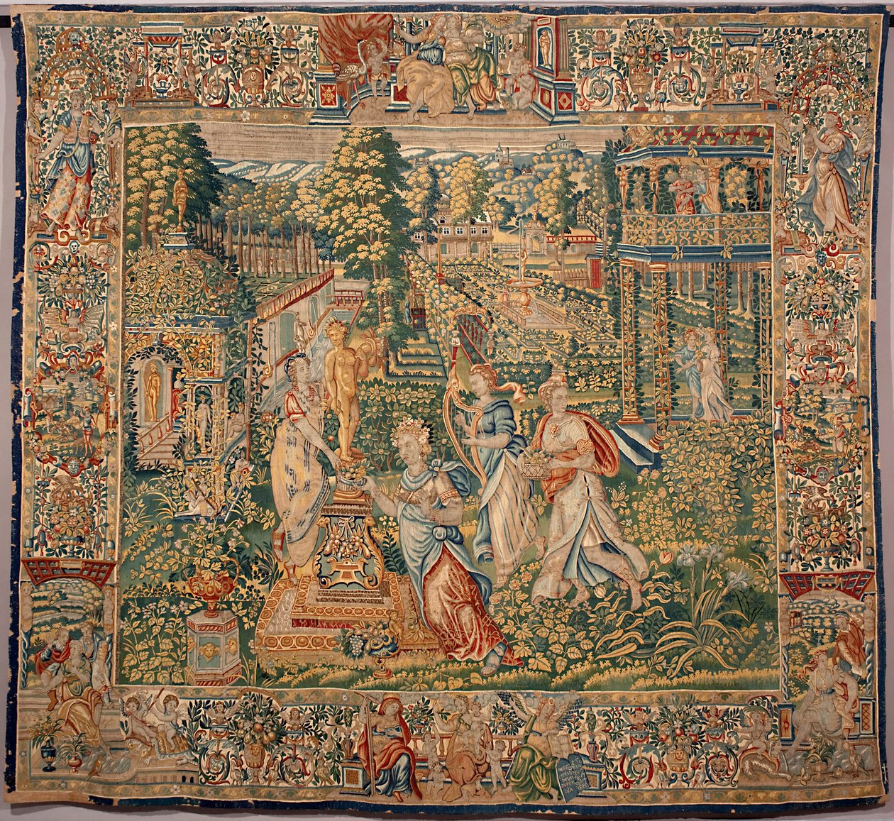 Dary Pomone (Pomona) nimfa owoców Gobelin manufaktury Brukseli. XVI-wieczne geny, Musei di Strada Nuova autorstwa Belgian School