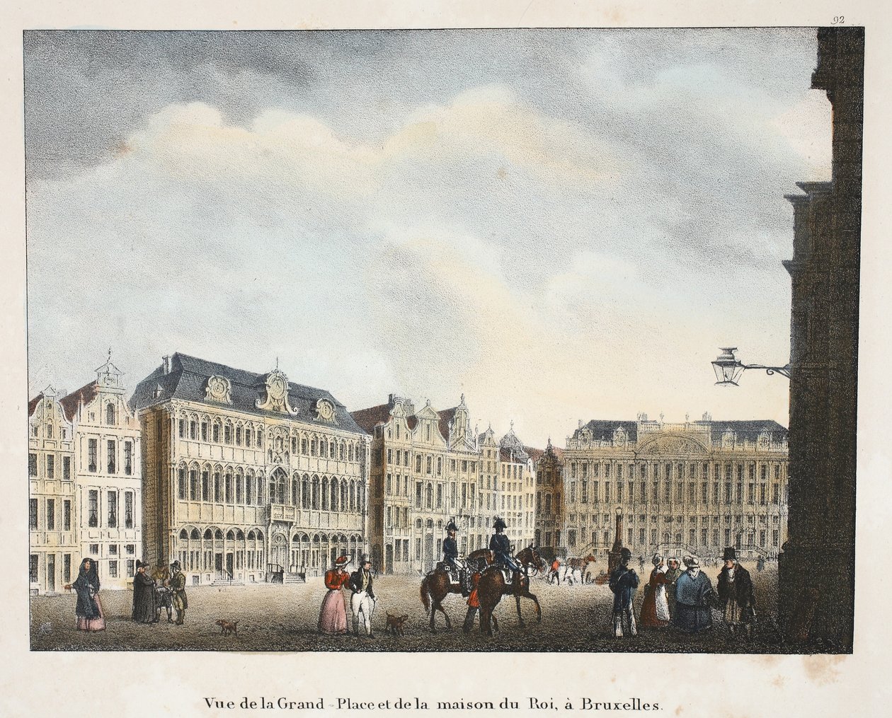 Widok na Grand Place i Maison du Roi w Brukseli, ok. 1895 (fotochrom) autorstwa Belgian School