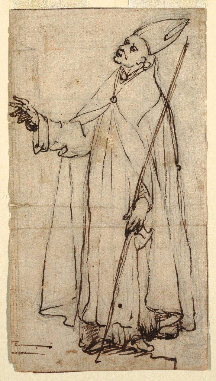 Rysunek przedstawiający stojącego biskupa, ok. 1620 r. autorstwa Belisario Corenzio