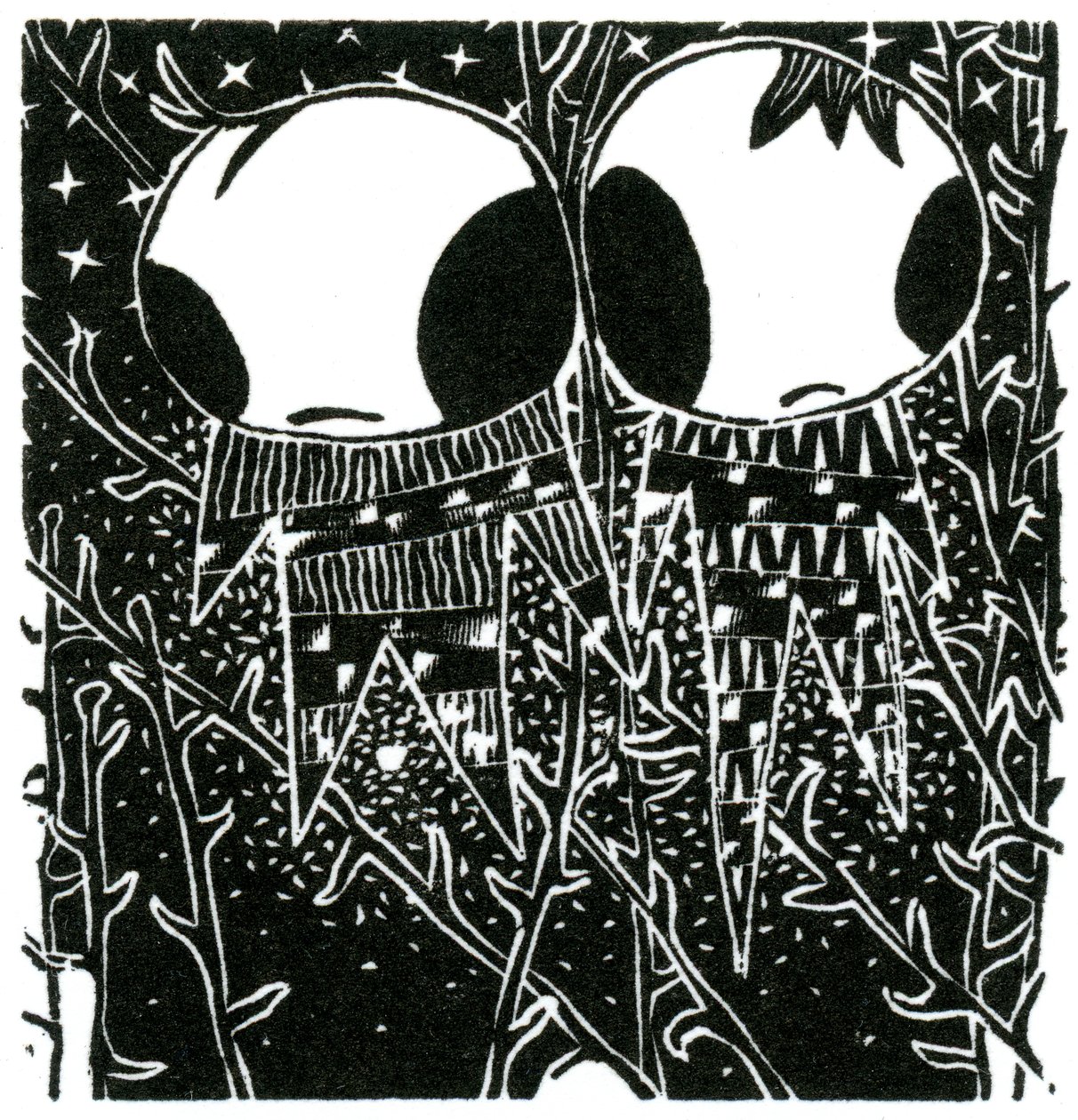 Stargazing Dreamstealers, 2013 (drewno na papierze) autorstwa Bella Larsson