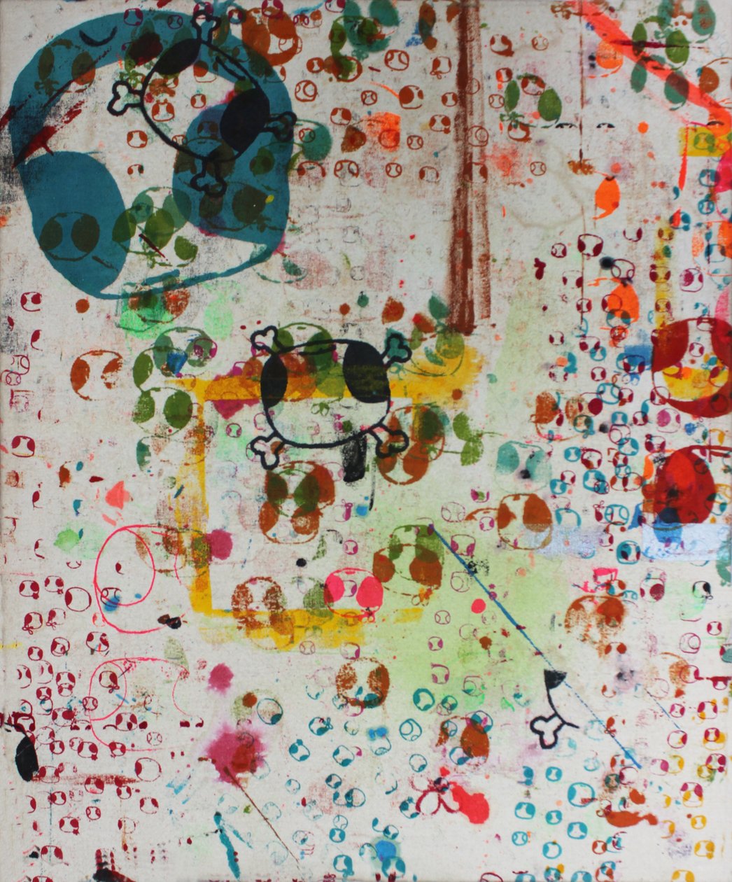 Story Telling, 2007 (sitodruk na surowym płótnie) autorstwa Bella Larsson