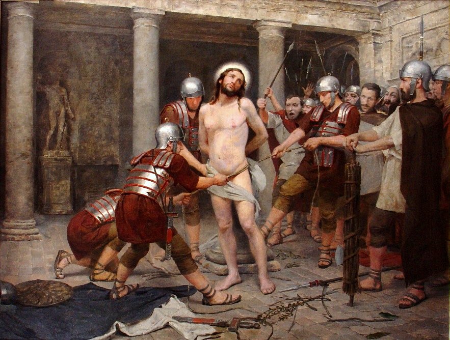 Biczowanie Chrystusa Portugues: flagelacao de Cristo autorstwa Belmiro de Almeida