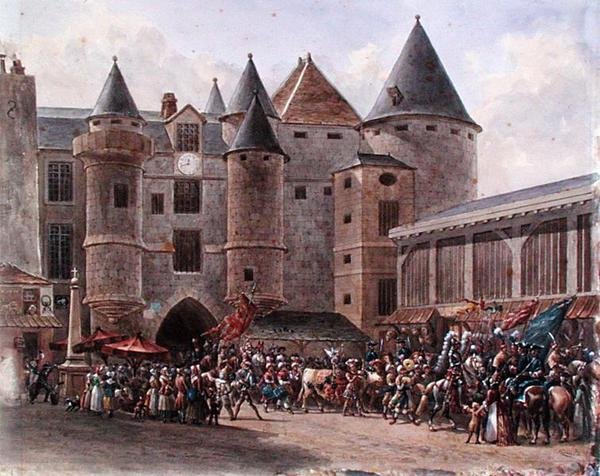 Utuczona Krowa w Chatelet (akwarela na papierze) autorstwa Benard Benard