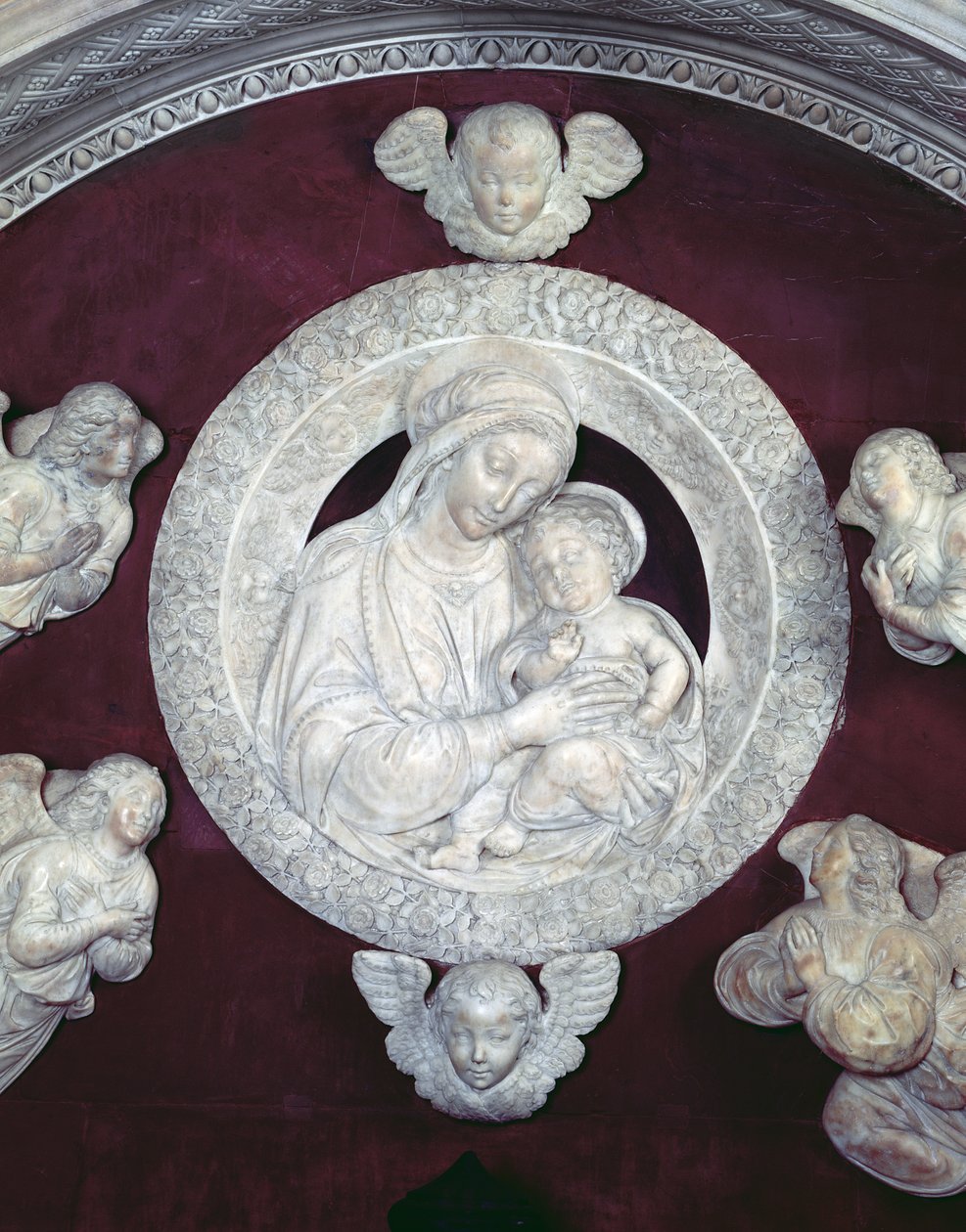 Grób Filippo Strozzi 1428-91 w kaplicy Strozzi, 1491-95 marmurowy detal z 208700 autorstwa Benedetto da Maiano