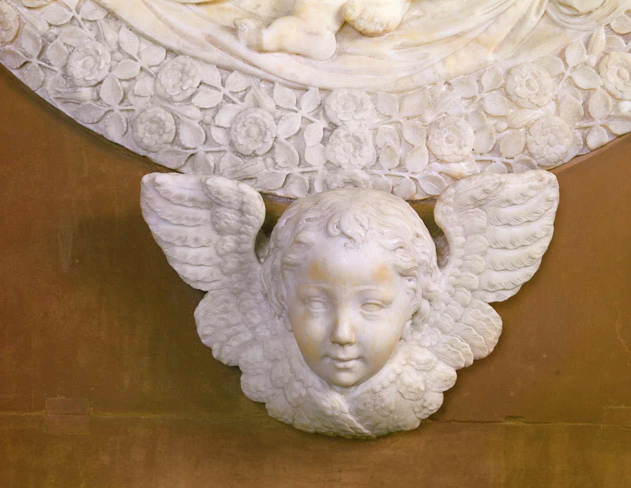 Grób Filippo Strozzi 1428-91 w kaplicy Strozzi, 1491-95 marmurowy detal z 208700 autorstwa Benedetto da Maiano