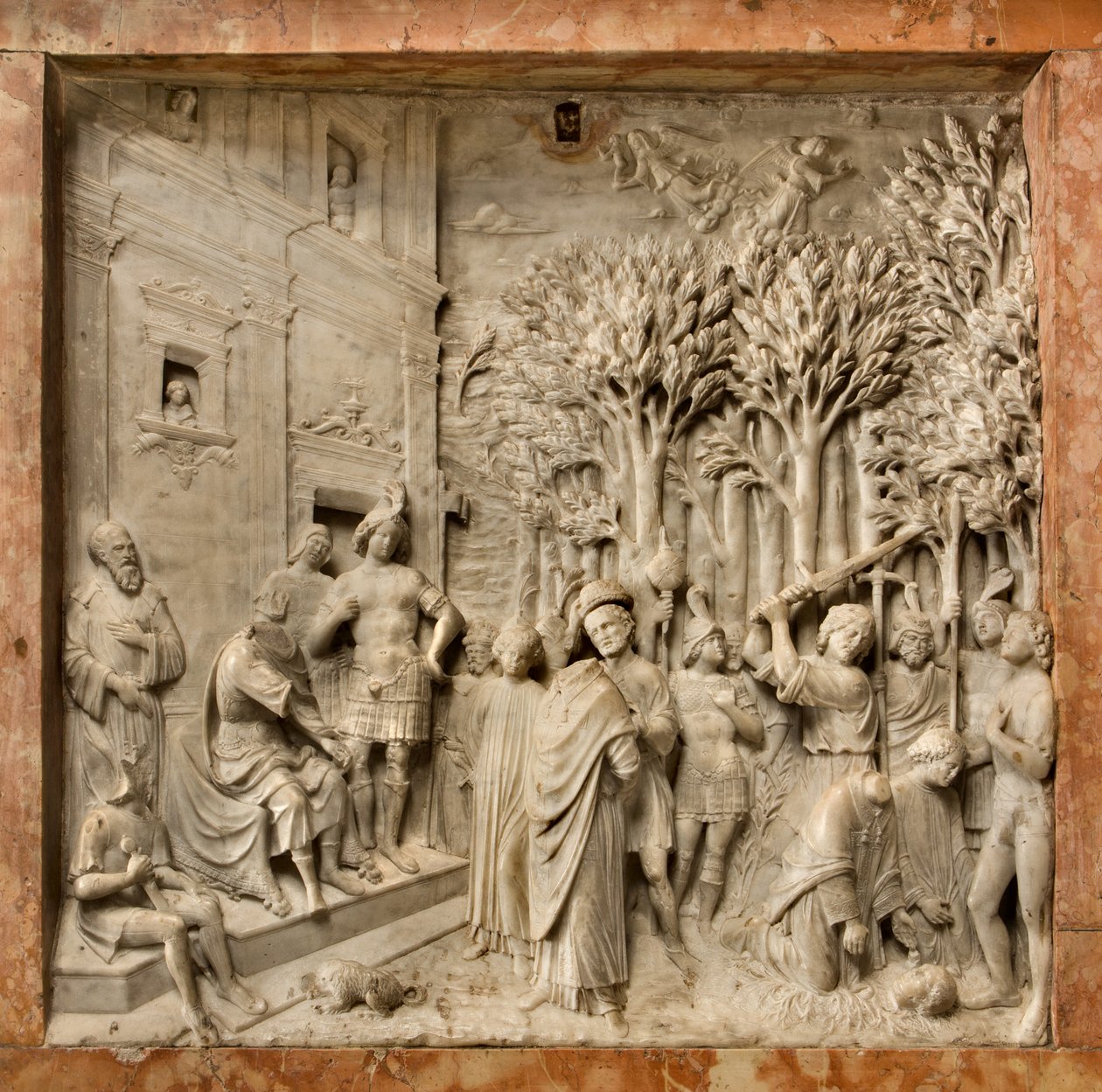 Krypta, Arka Świętych Marcelina i Piotra Egzorcysta, Benedetto Briosco 1506-08, Ścięcie Świętych Marcelina i Piotra autorstwa Benedetto Briosco