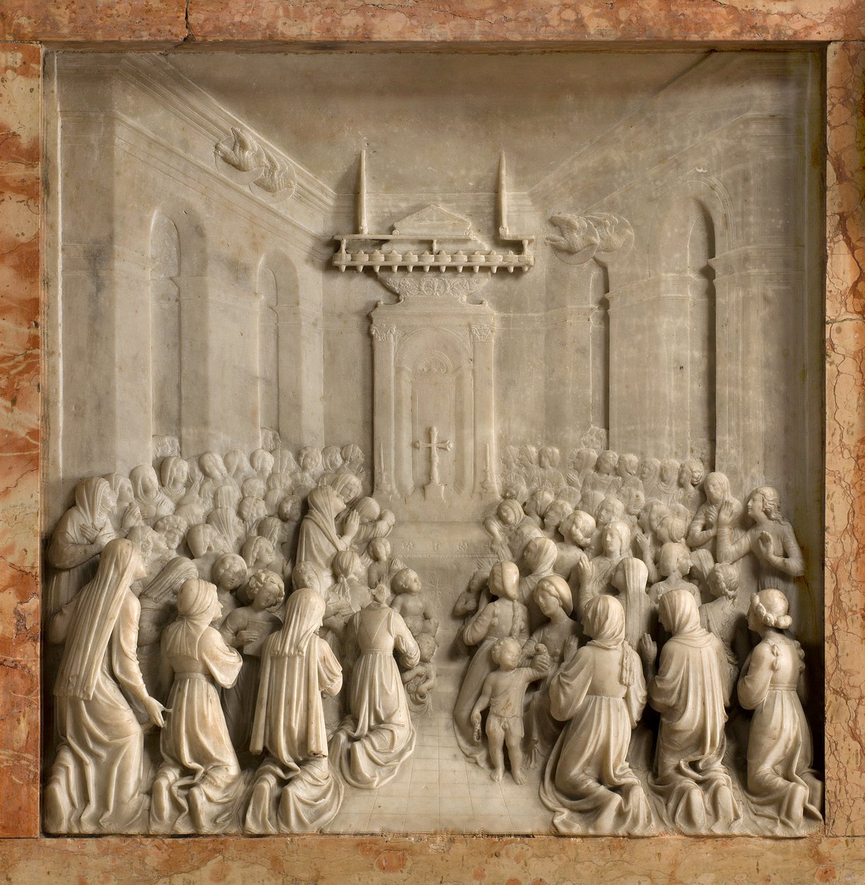 Krypta, Arka Świętych Marcelina i Piotra Egzorcysty, Benedykt Briosco 1506-08, Cud Gołębi autorstwa Benedetto Briosco