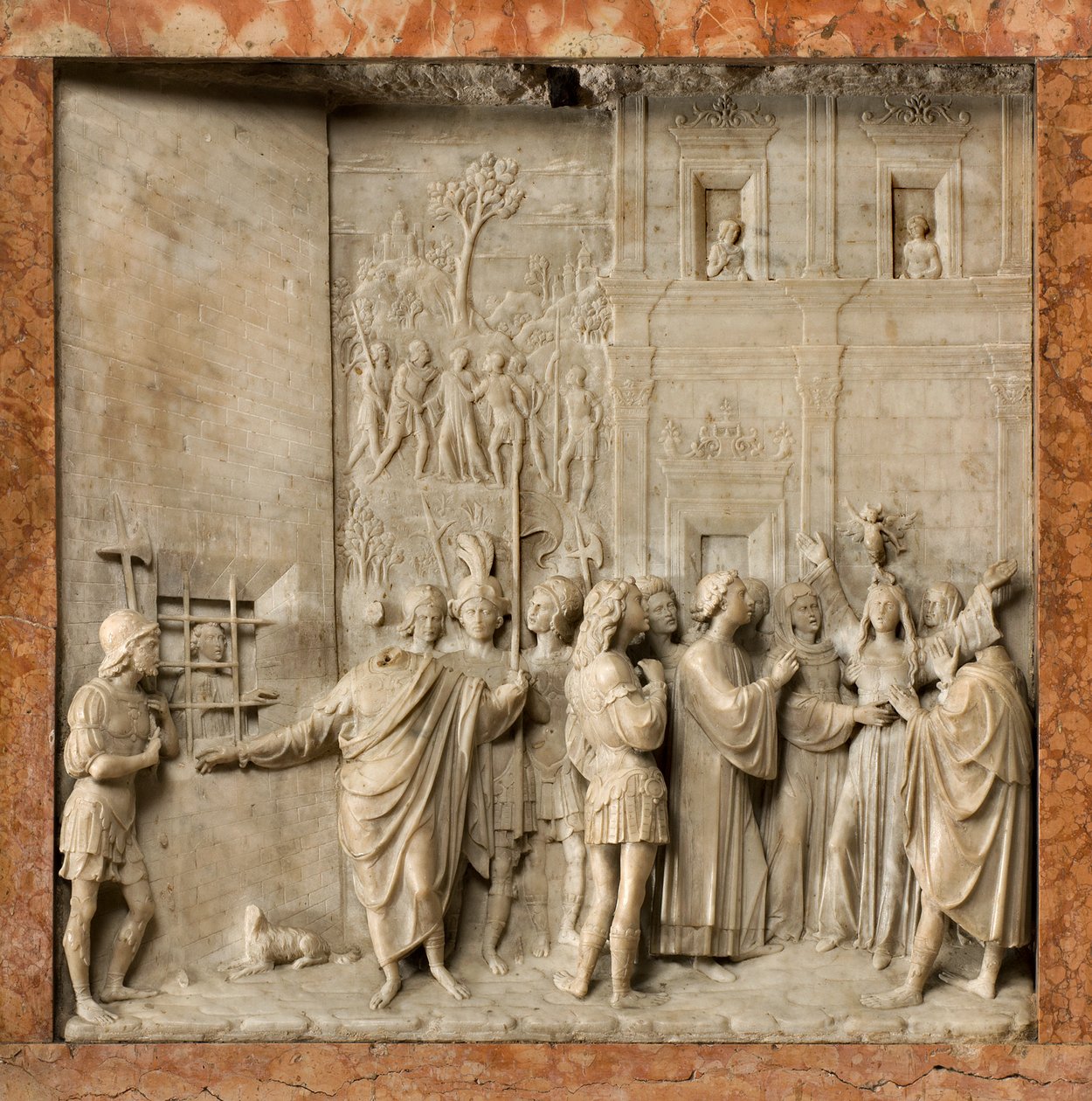 Krypta, Arka Świętych Marcelina i Piotra Egzorcysty, Benedykt Briosco 1506-08, Święty Piotr uwalnia Paulinę od Demona autorstwa Benedetto Briosco