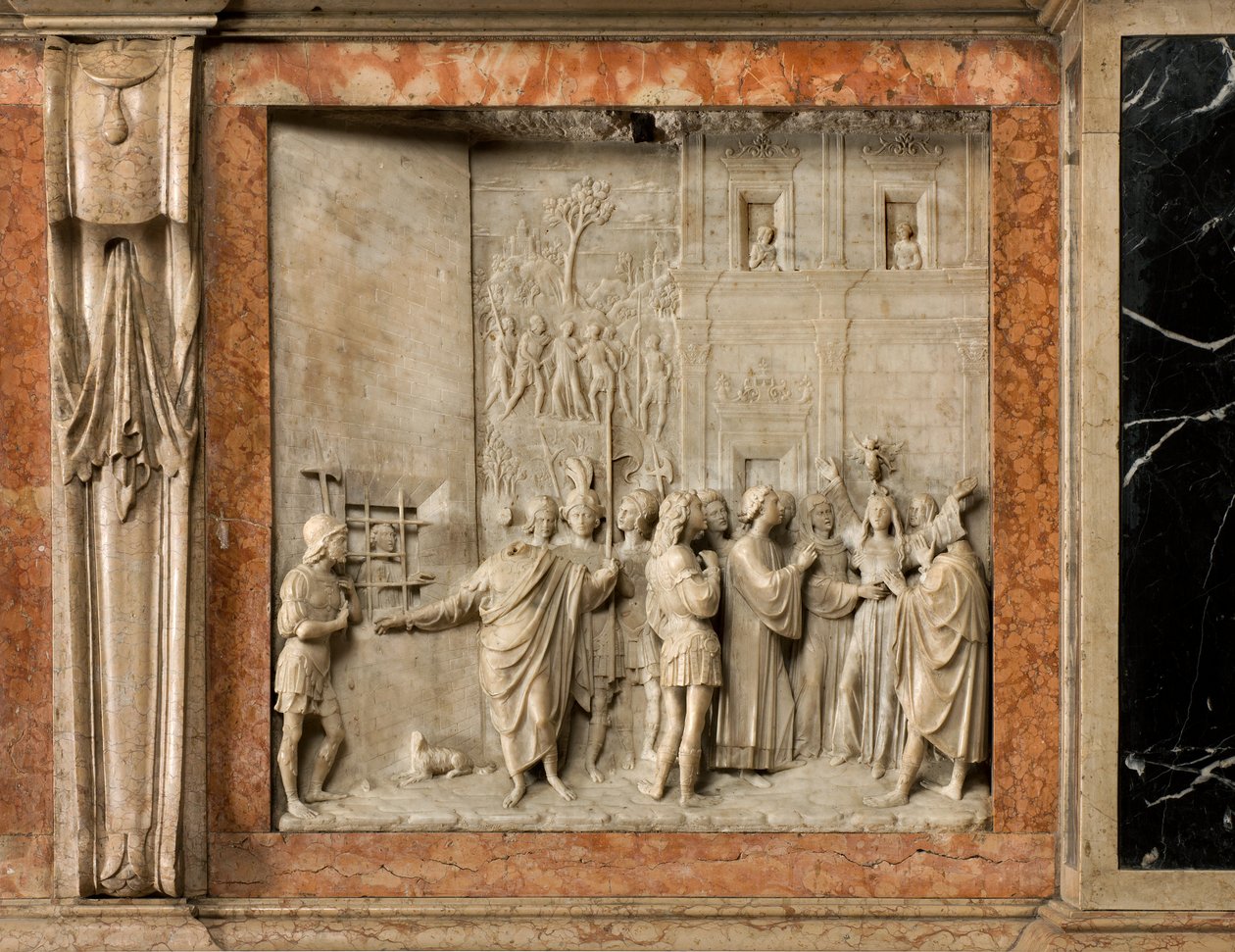 Krypta, Arka Świętych Marcelina i Piotra Egzorcysty, Benedykt Briosco 1506-08, Święty Piotr uwalnia Paulinę od Demona autorstwa Benedetto Briosco