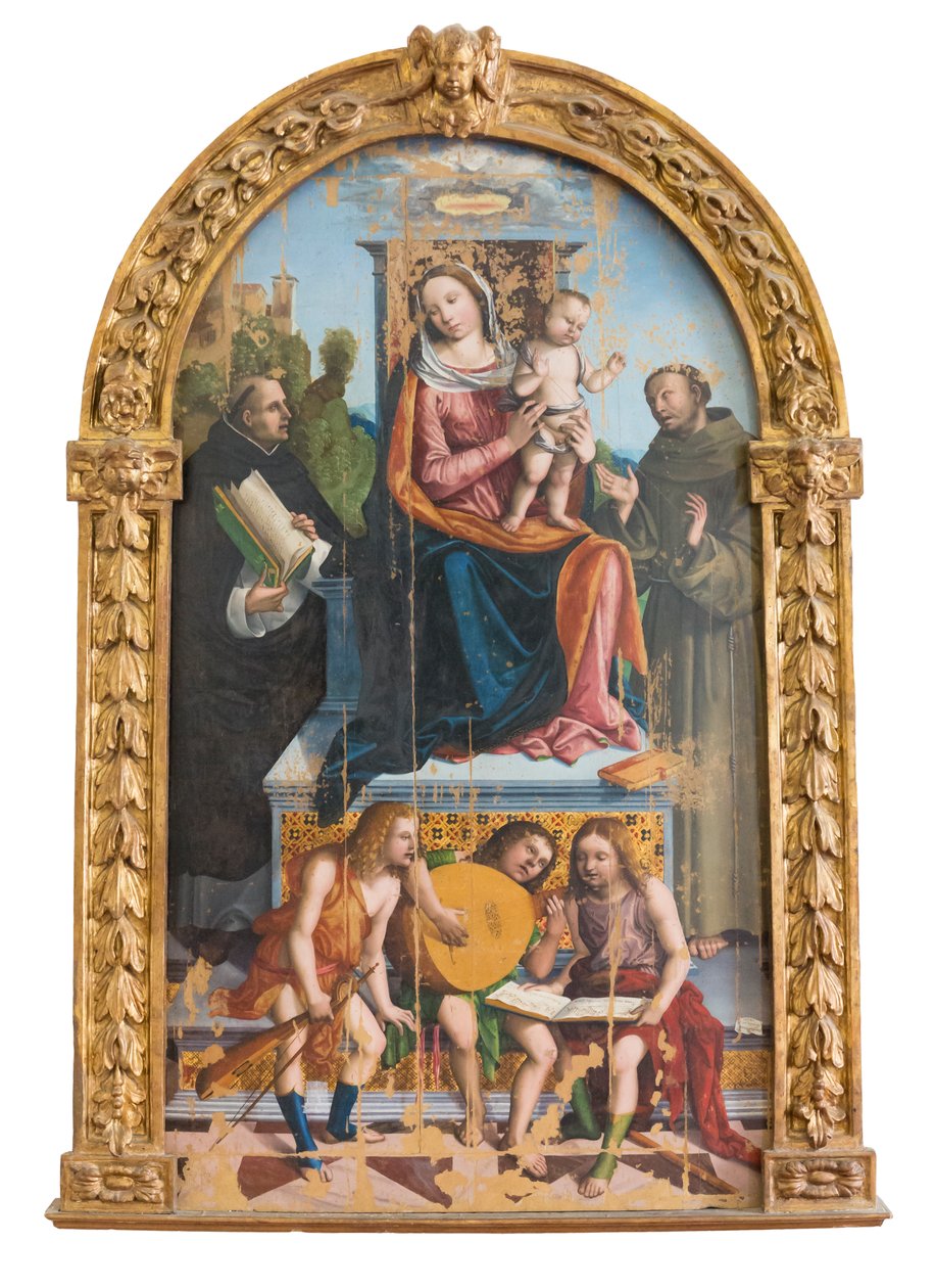 Madonna z Dzieciątkiem, świętymi i aniołami autorstwa Benedetto Coda