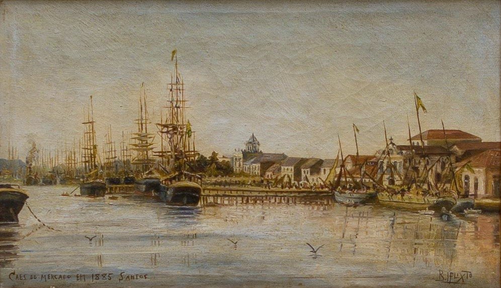 Nabrzeże Targowe w 1885nAngielski: Nabrzeże Targowe w 1885n autorstwa Benedito Calixto
