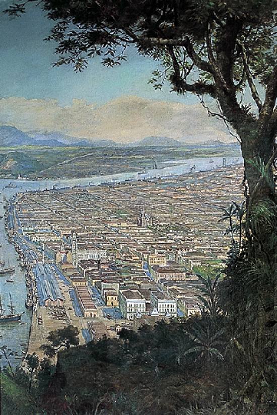 Port Santos w 1922 roku autorstwa Benedito Calixto
