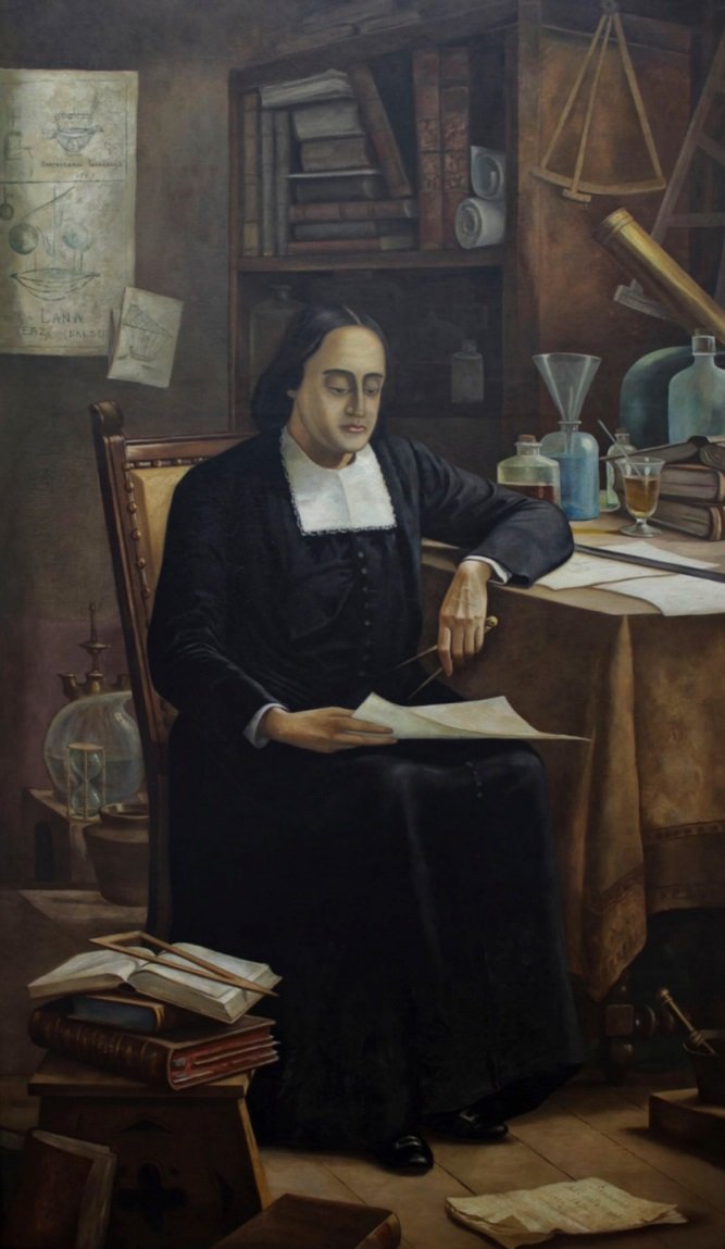 Portret ojca Bartłomieja de Gusmaon autorstwa Benedito Calixto