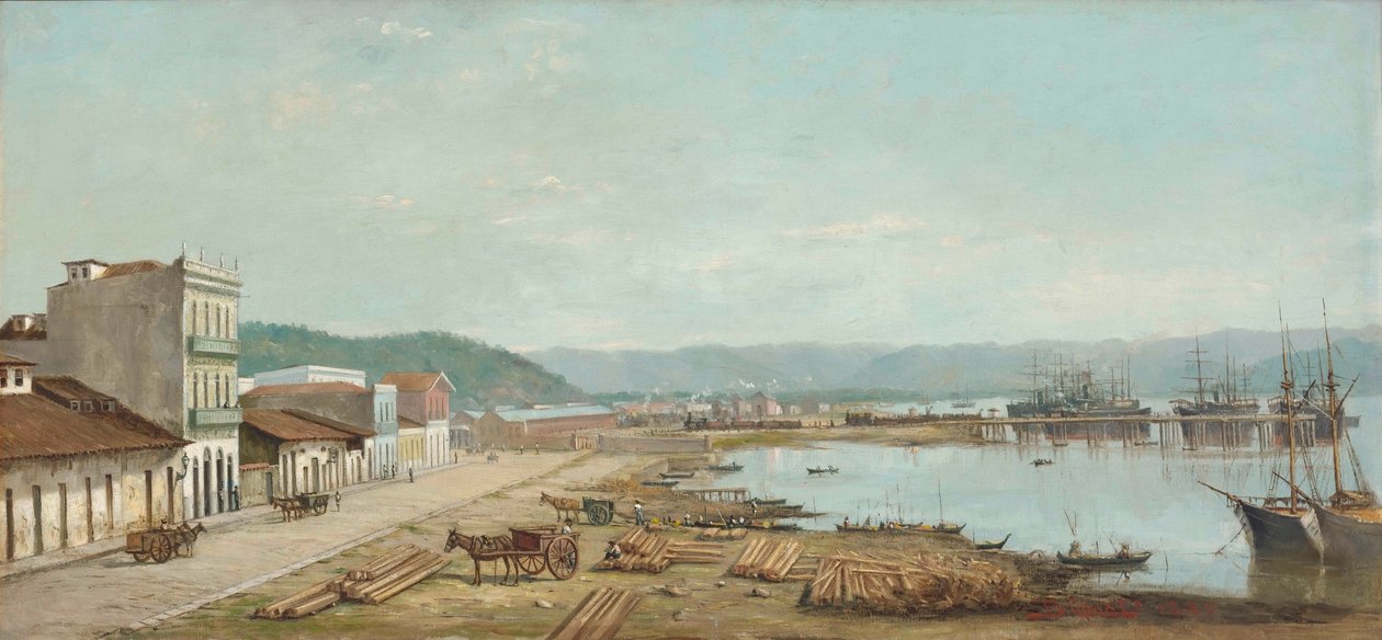 Benedito Calixto - port konsulatu w Santos, SP, 1887 r. autorstwa Benedito Calixto