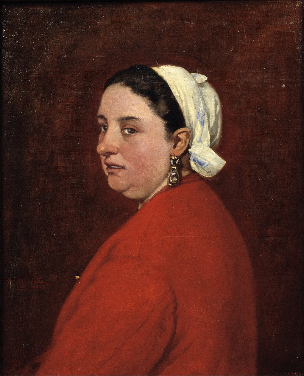 Portret Senyory Anity w czerwonej sukience autorstwa Benet Mercadé