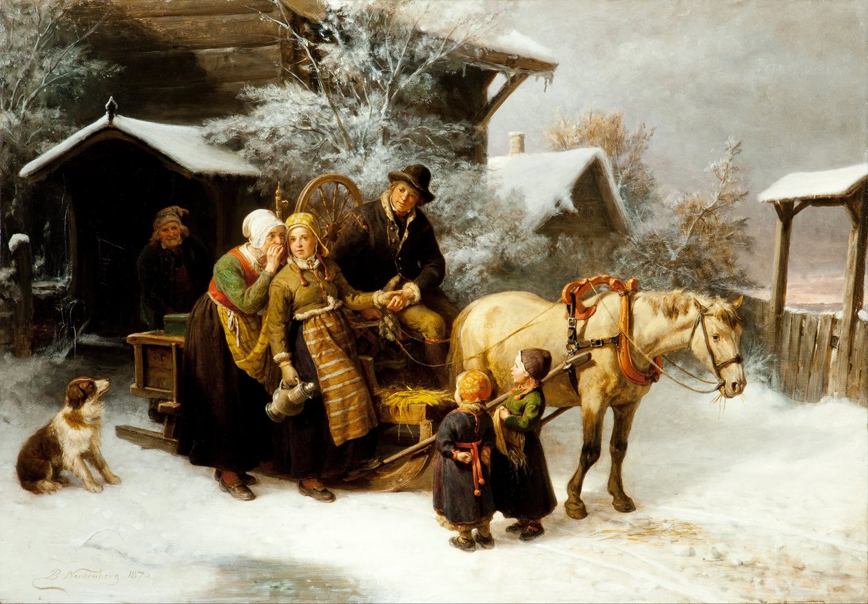 Opuszczanie sceny Dalecarlian z domu autorstwa Bengt Nordenberg
