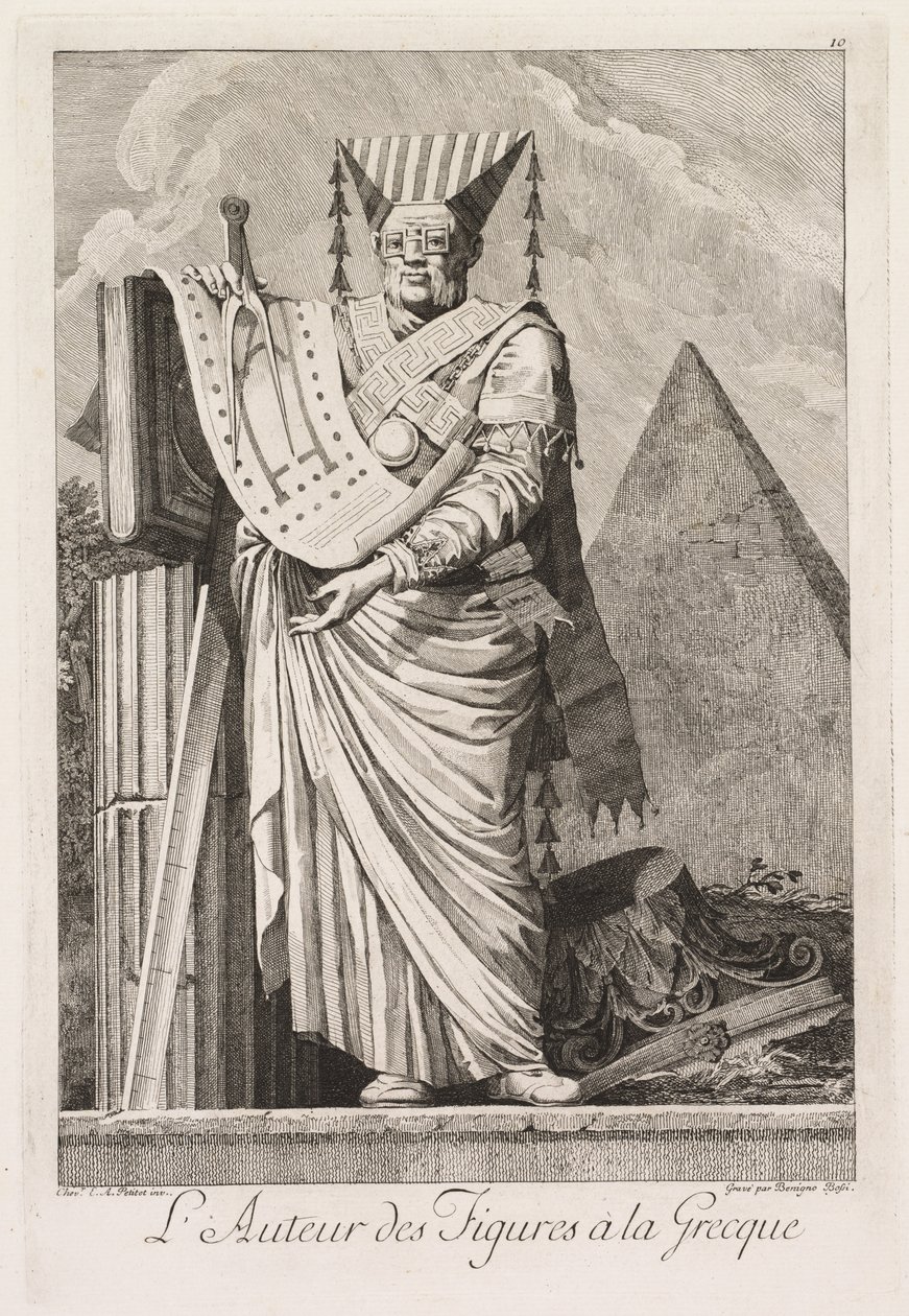 Grecka maskarada: autor figur greckich Tablica 10, 1771. autorstwa Benigno Bossi