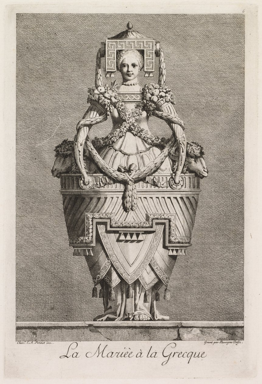 Grecka maskarada: płyta grecka panny młodej 6, 1771. autorstwa Benigno Bossi