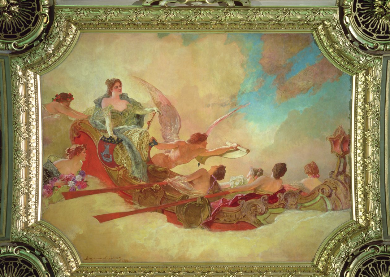 Miasto Paryż zapraszające świat do udziału w swoich festiwalach, 1895 (panel) autorstwa Jean Joseph Benjamin Constant