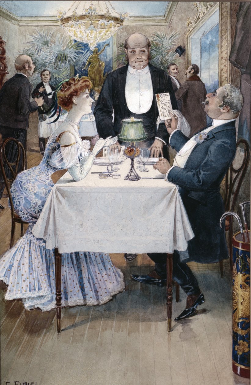 W restauracji autorstwa Benjamin Eugene Fichel