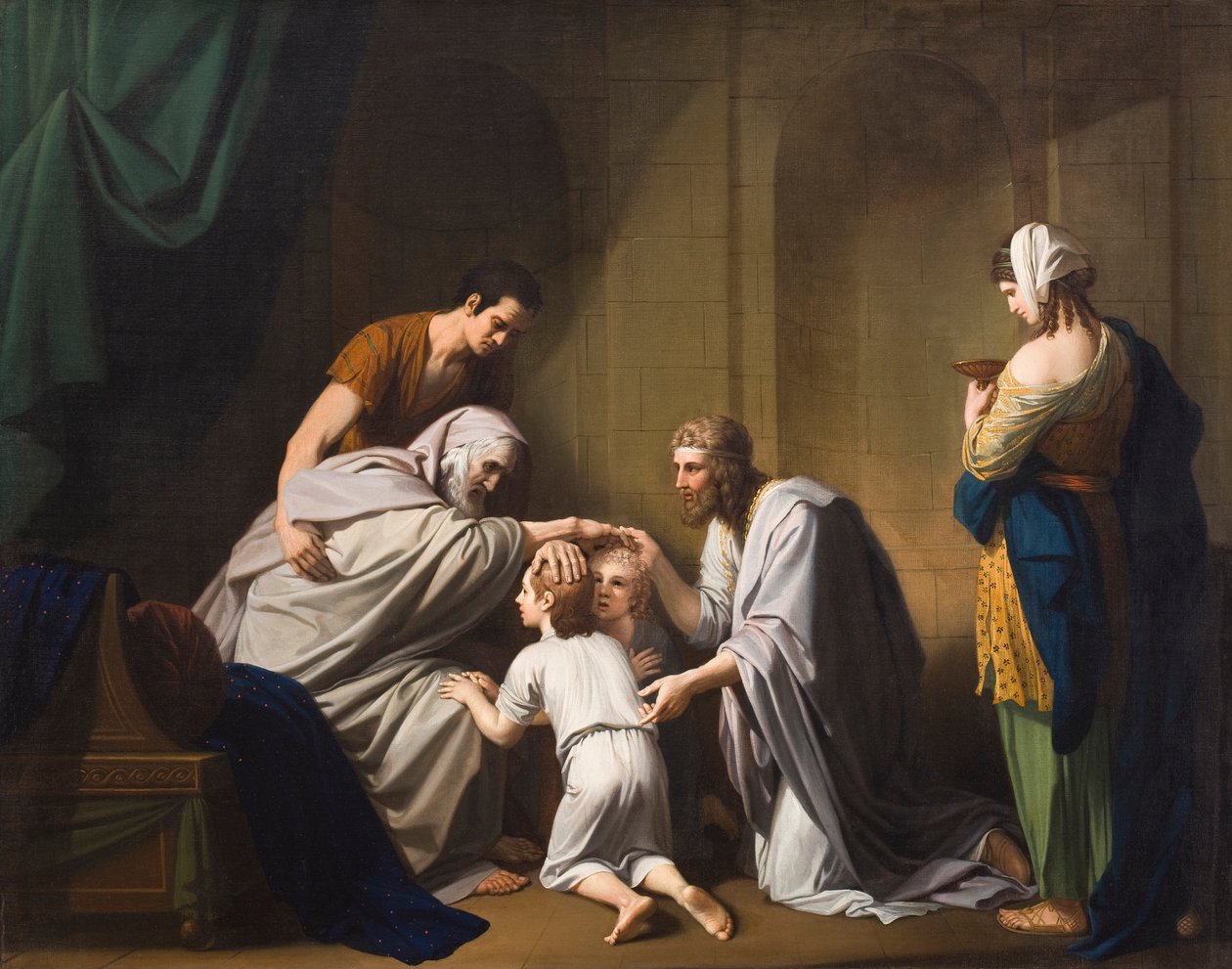 Jakub błogosławi Efraima i Manassesa, 1766-68 autorstwa Benjamin West