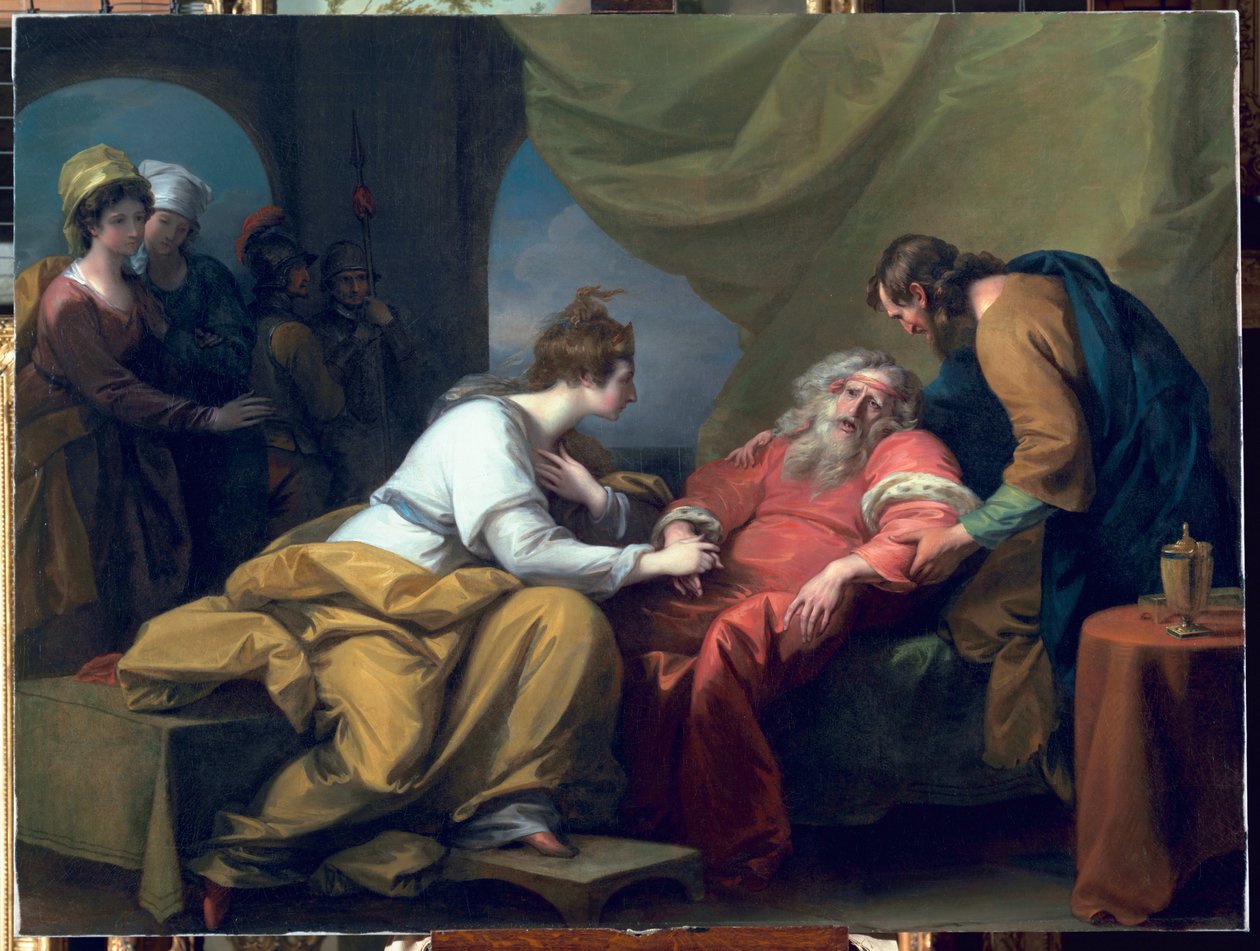 Spotkanie Leara i Cordelii, 1784 autorstwa Benjamin West
