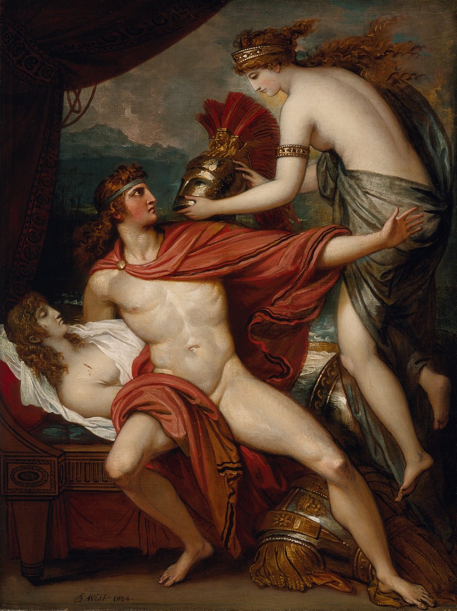 Tetydy przynoszące zbroję Achillesowi, 1804 autorstwa Benjamin West