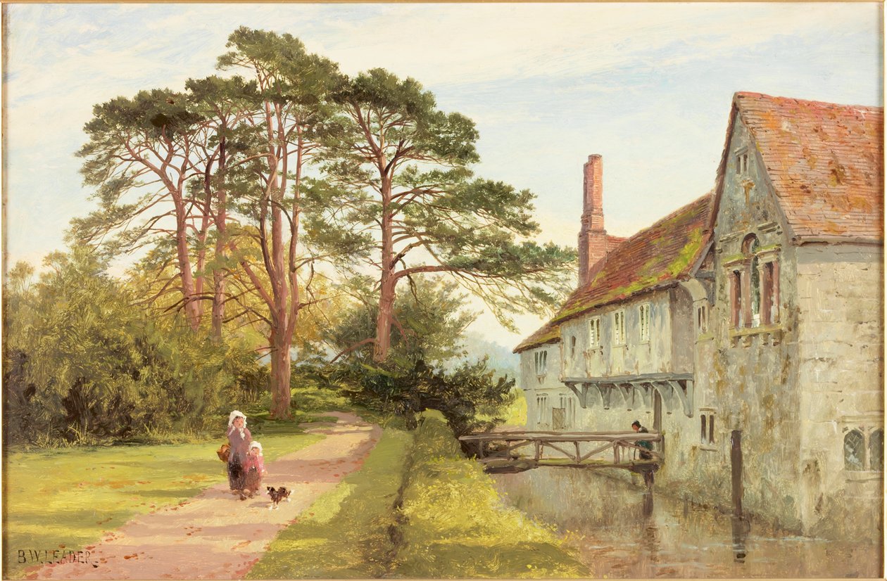 Ightham Mote, Kent, ok. 1868 r. autorstwa Benjamin Williams Leader
