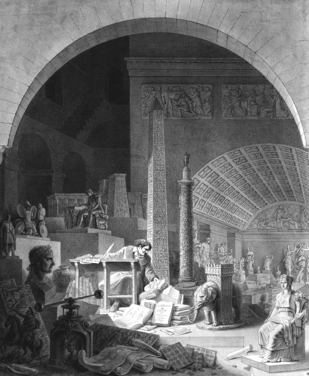 Dominique Vivant Denon (1747-1825) kataloguje kolekcję Luwru autorstwa Benjamin Zix