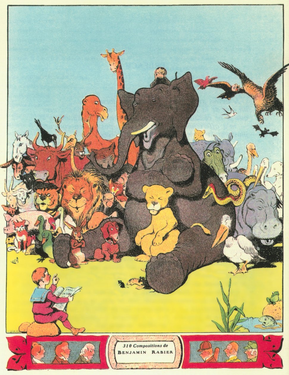 Ilustracja z „Bajek” Jeana de la Fontaine autorstwa Benjamin (after) Rabier