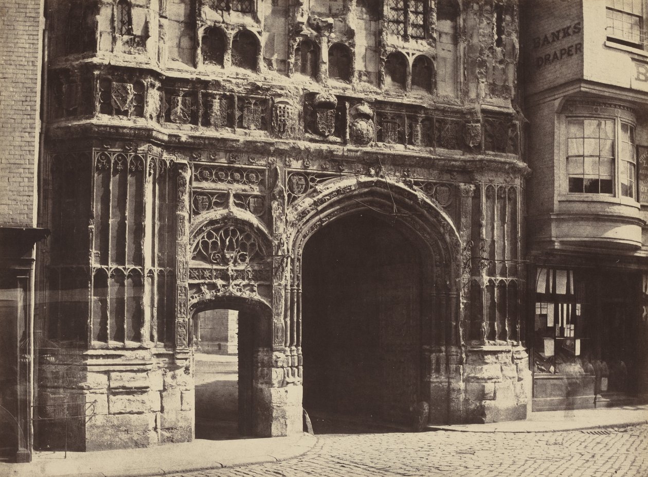Brama Christchurch, Canterbury, 1854, wydruk 1857 (zdjęcie) autorstwa Benjamin Brecknell Turner