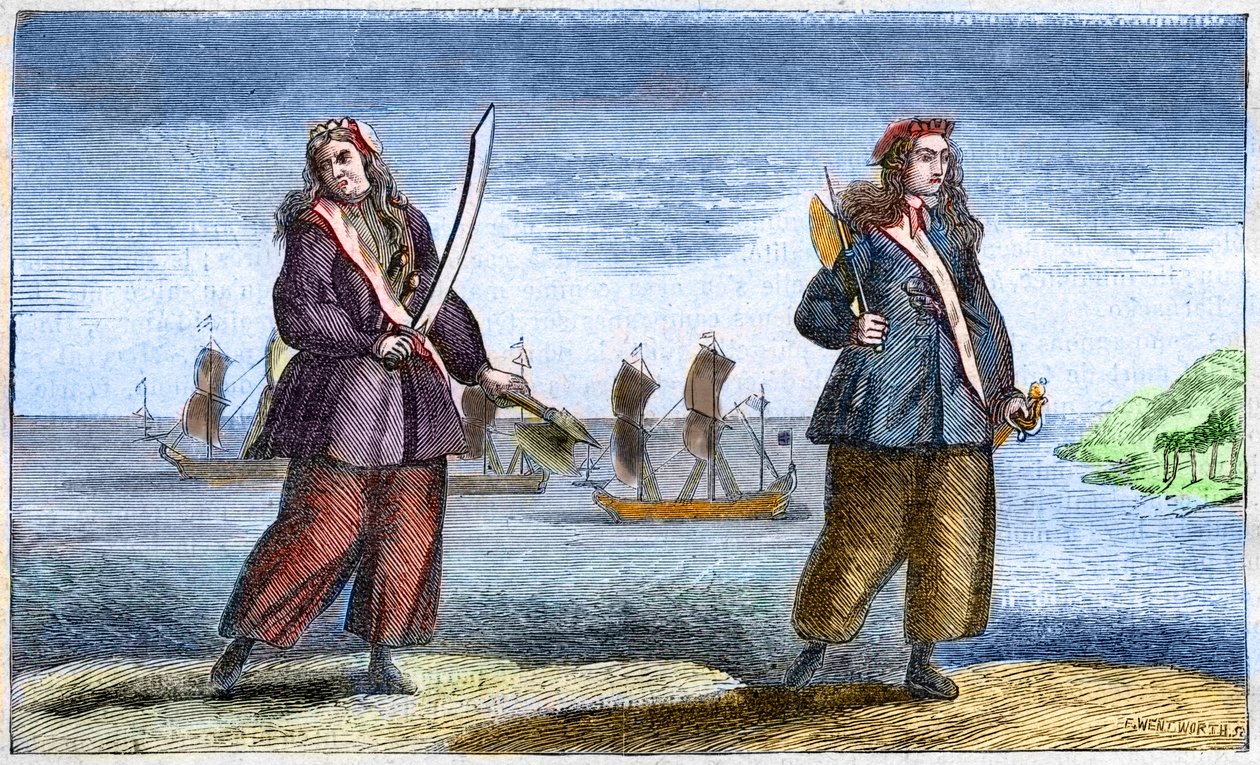 Anne Bonny i Mary Read autorstwa Benjamin Cole