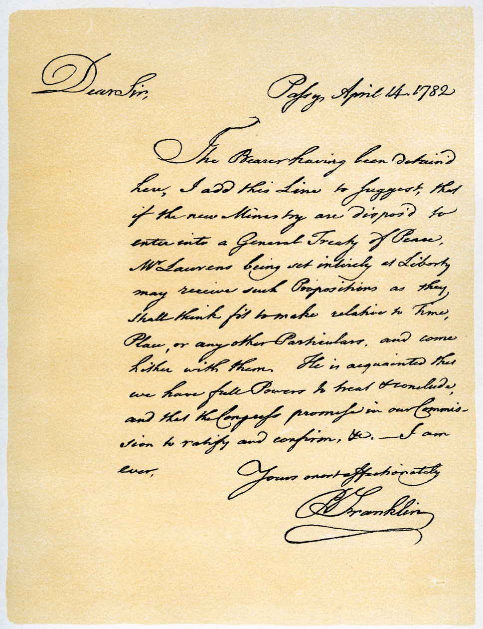 List Benjamina Franklina do posła Davida Hartleya, 14 kwietnia 1782 r. autorstwa Benjamin Franklin