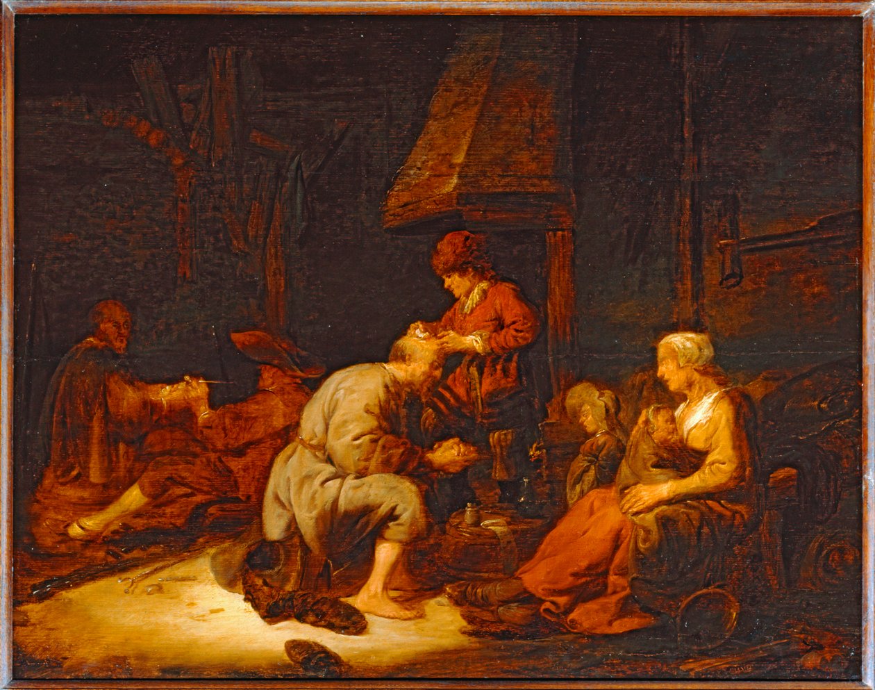 Działanie szkła powiększającego. 1630 ... autorstwa Benjamin Gerritsz. Cuyp