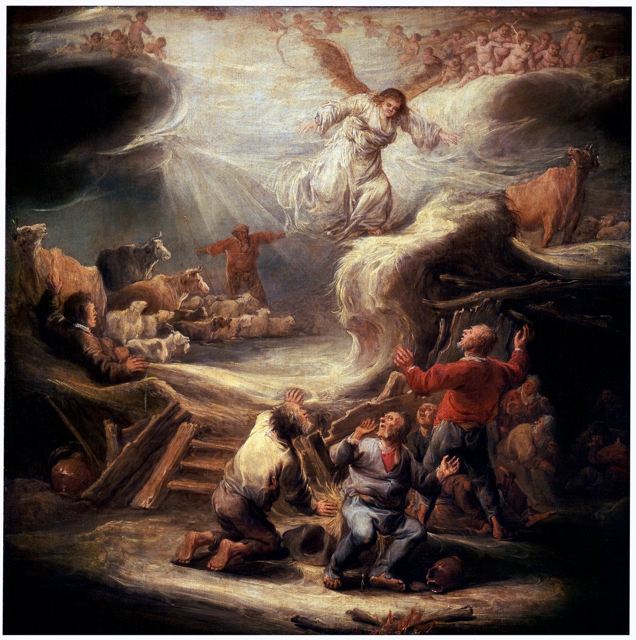 Zwiastowanie pasterzom, XVII wiek. autorstwa Benjamin Gerritz Cuyp