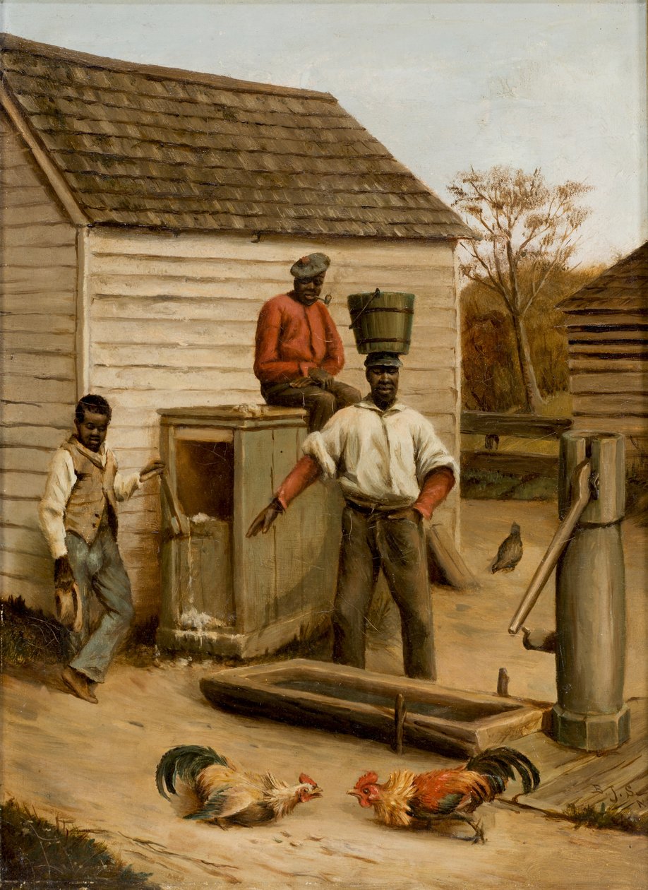 Walka kogutów w stodole, 1860 r autorstwa Benjamin J. Severance
