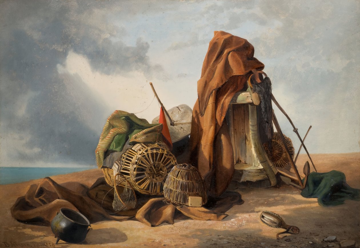 Martwa natura na plaży, 1858. autorstwa Benjamin Johnson