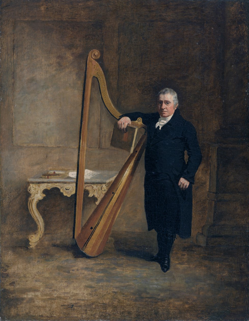 Harfista rodziny Corbetów z Griffith Owen, ok. 1812 r. (olej na płótnie) autorstwa Benjamin Marshall