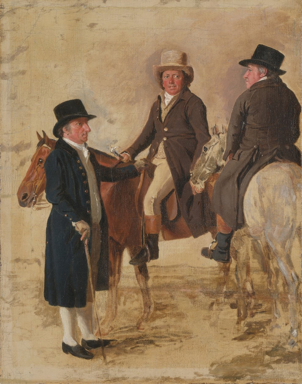 Three Godthies of the Turf w Newmarket, c.1804: John Hilton, sędzia płótna) autorstwa Benjamin Marshall
