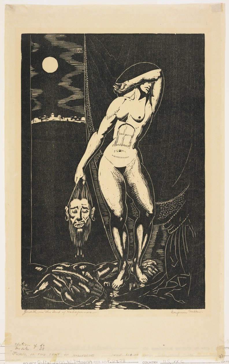 Judyta w namiocie Holofernesa autorstwa Benjamin Miller