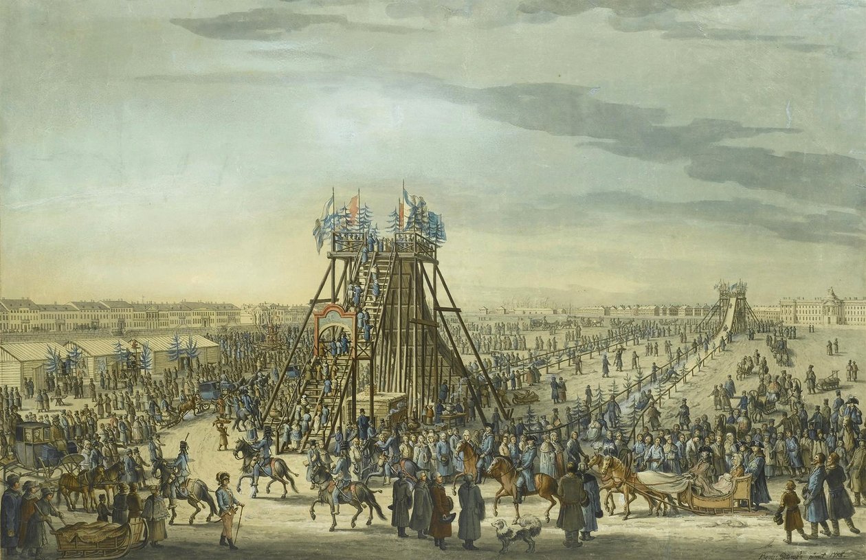 Katarzyna Wielka odwiedzająca Górę Lodową w Petersburgu, 1788 r. autorstwa Benjamin Paterssen