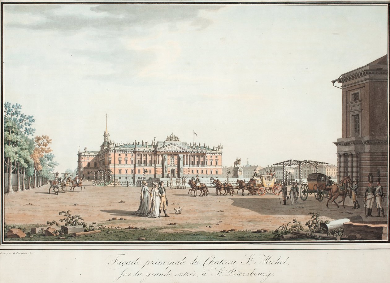 Widok na Pałac Michała i Plac Connetable w Petersburgu, 1800 autorstwa Benjamin Paterssen