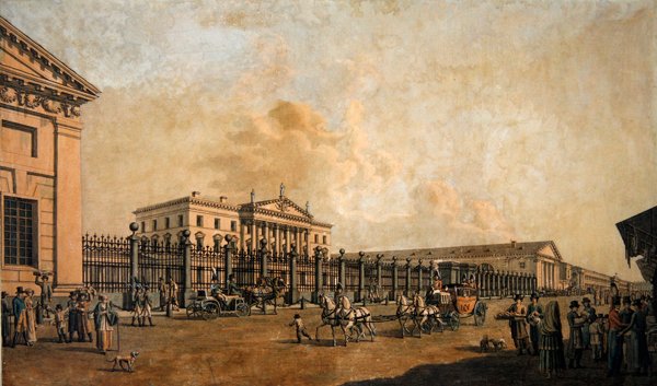 Bank of the Empire, St. Petersburg, ok. 1800 (rycina akwarelą) autorstwa Benjamin Patersson