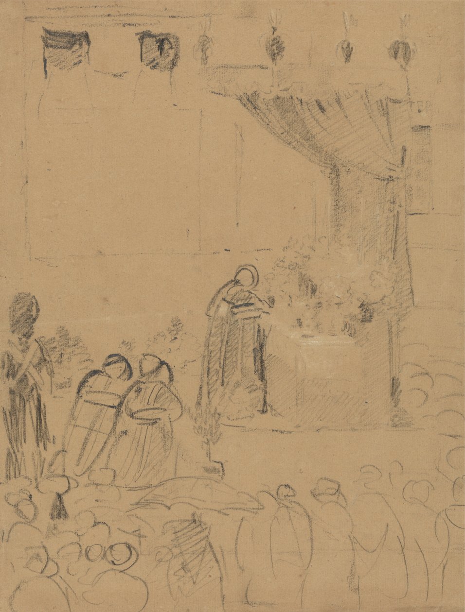 Studium sceny ceremonii religijnej autorstwa Benjamin Robert Haydon