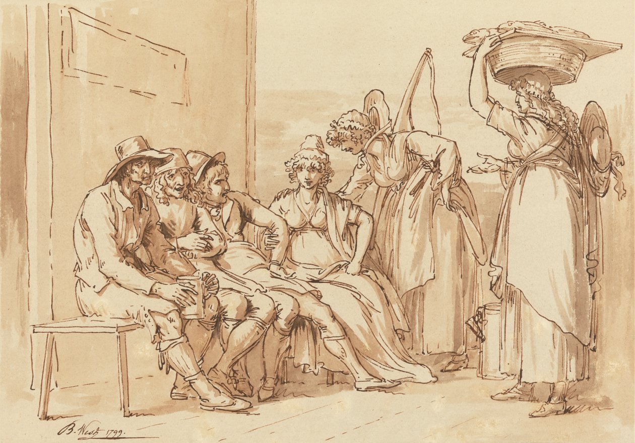 Postacie na ulicach Londynu autorstwa Benjamin West
