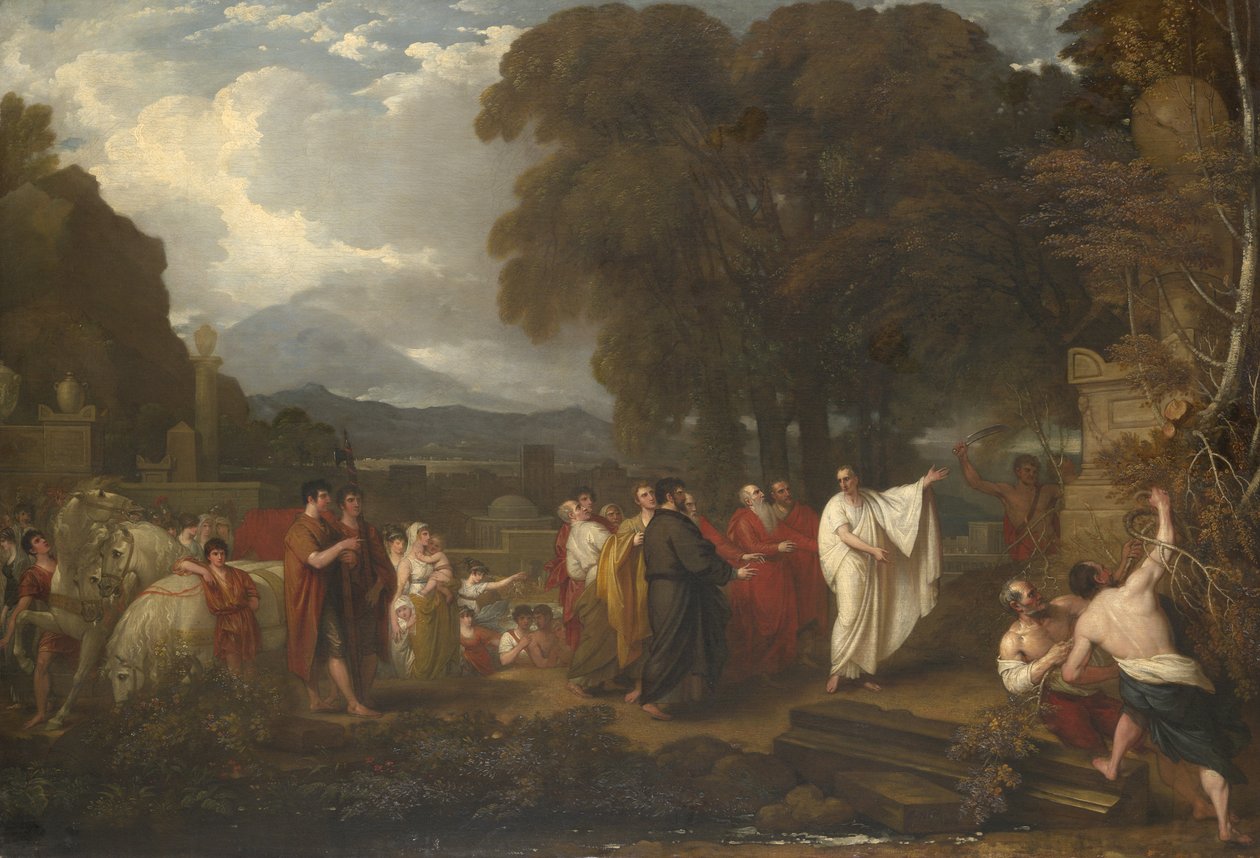 Cyceron odkrywa grób Archimedesa, 1804 autorstwa Benjamin West