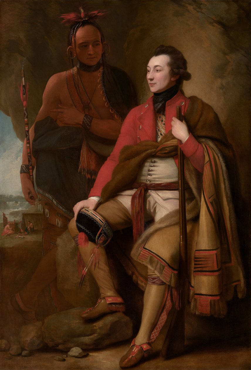Pułkownik Guy Johnson i Karonghyontye (kapitan David Hill) autorstwa Benjamin West